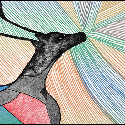  Caribou in Northern Lights