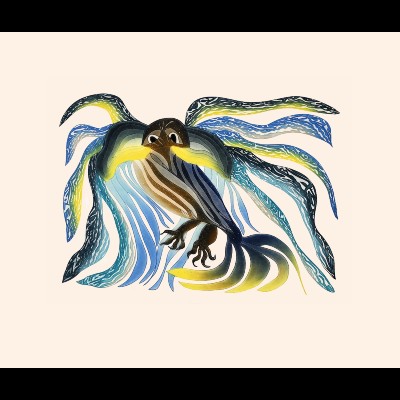 Inuit Art, Cape Dorset, cape dorset prints 2023, Ooloosie Saila, Aquatic Owl