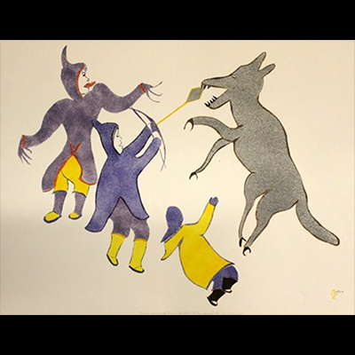  Men Attacking the Wolf