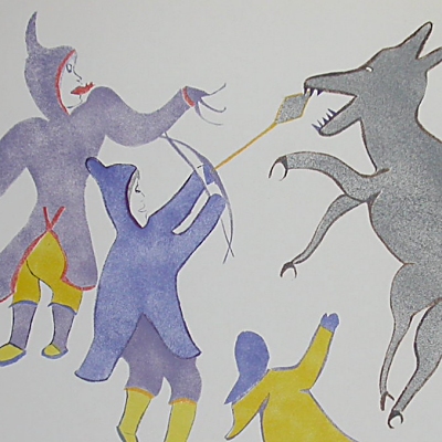  Men Attacking the Wolf