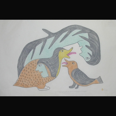  Bird Swallowing Transforming Fish