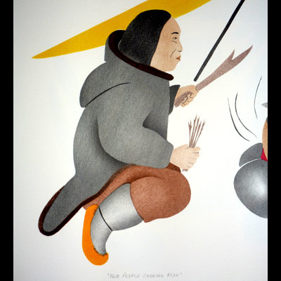  Two People Cooking Fish