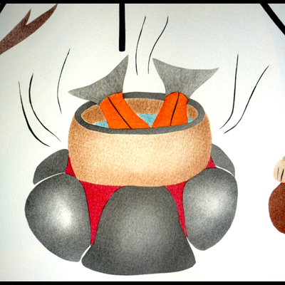  Two People Cooking Fish